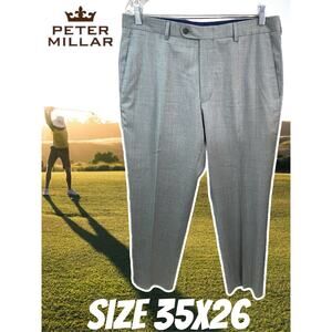 Peter Millar Flat‑Front Suit Pants – Men’s 35x26 – Gray